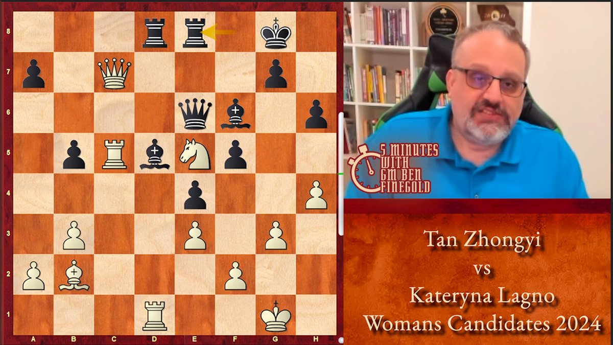 5 Minutes with GM Ben Finegold: Tan Zhongyi vs Kateryna Lagno, Womans Candidates 2024 youtu.be/roDy4B3Z638