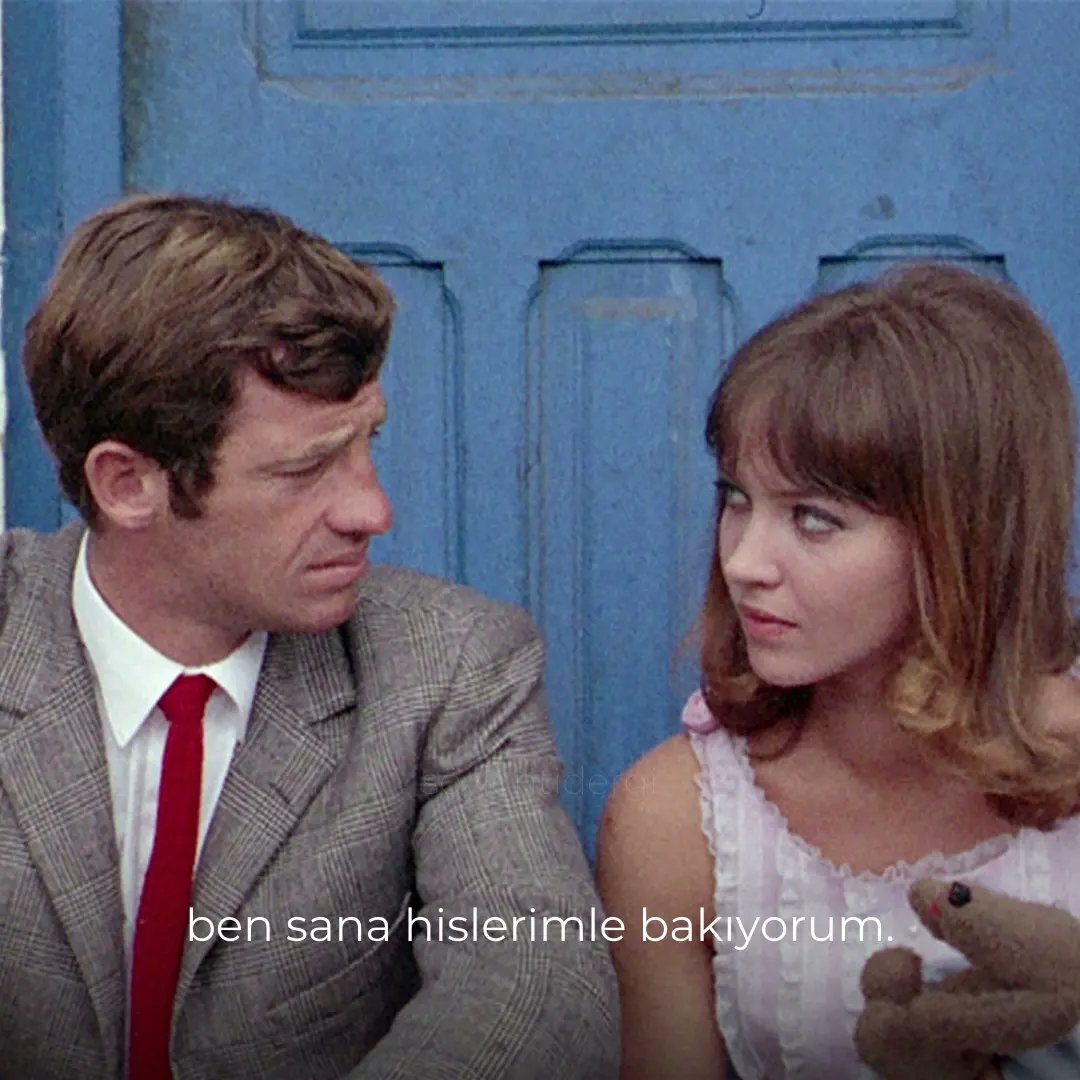 'Sen bana kelimelerle konuşuyorsun, ama ben sana hislerimle bakıyorum.' 🎬:Pierrot Le Fou (1965), Jean-Luc Godard