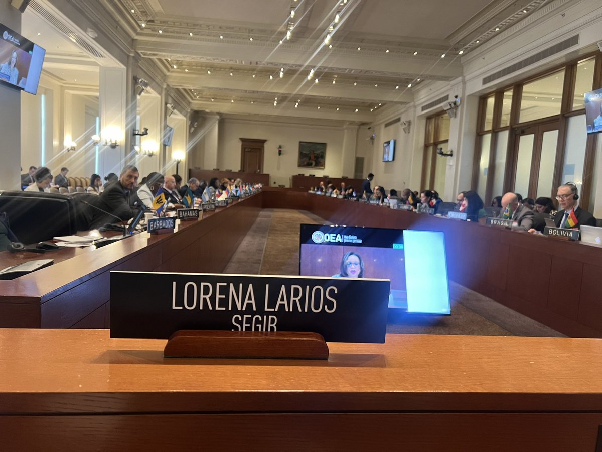 En la Reunión de Autoridades de Cooperación de la #OEA muy honrada de presentar la Cooperación Iberoamericana, como un modelo regional, horizontal, transformador, multiactor y multinivel. 
@SEGIBdigital
