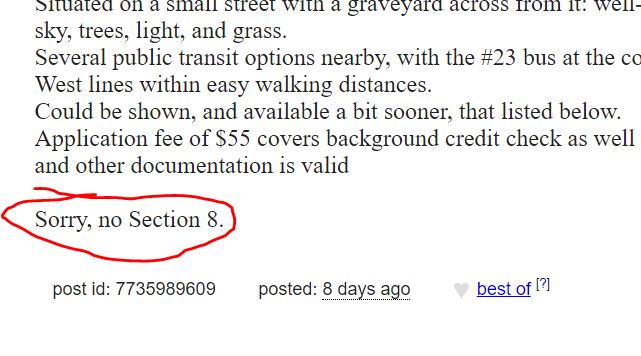 Did you know that source of income discrimination is illegal? Like when a rental listing says 'Sorry, no Section 8'? 
philadelphia.craigslist.org/apa/d/philadel…