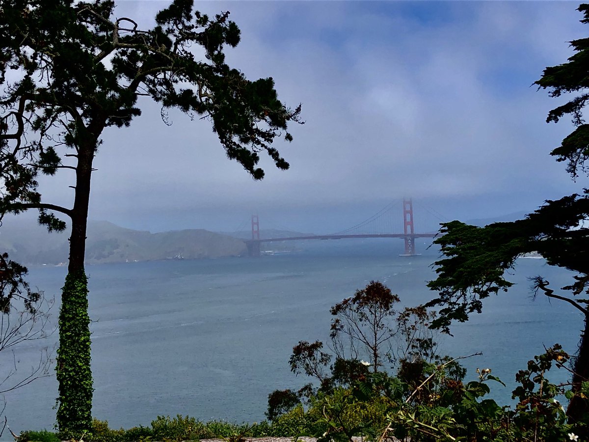 Patchy fog flirting with the Golden Gate Bridge Thursday afternoon.