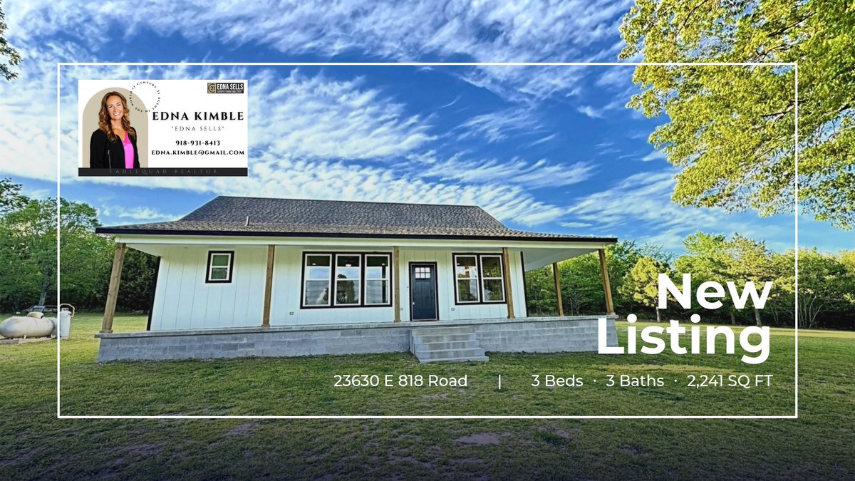 📍 New Listing 📍 Take a look at this fantastic new property that just hit the market located at 23630 E 818 Road in Welling. Reach out here or at (918) 931-8413 for more information

#C21wright 🥇 #TopAgents #RealEstate
#Tahlequah ... homeforsale.at/23630_E_818_RO…