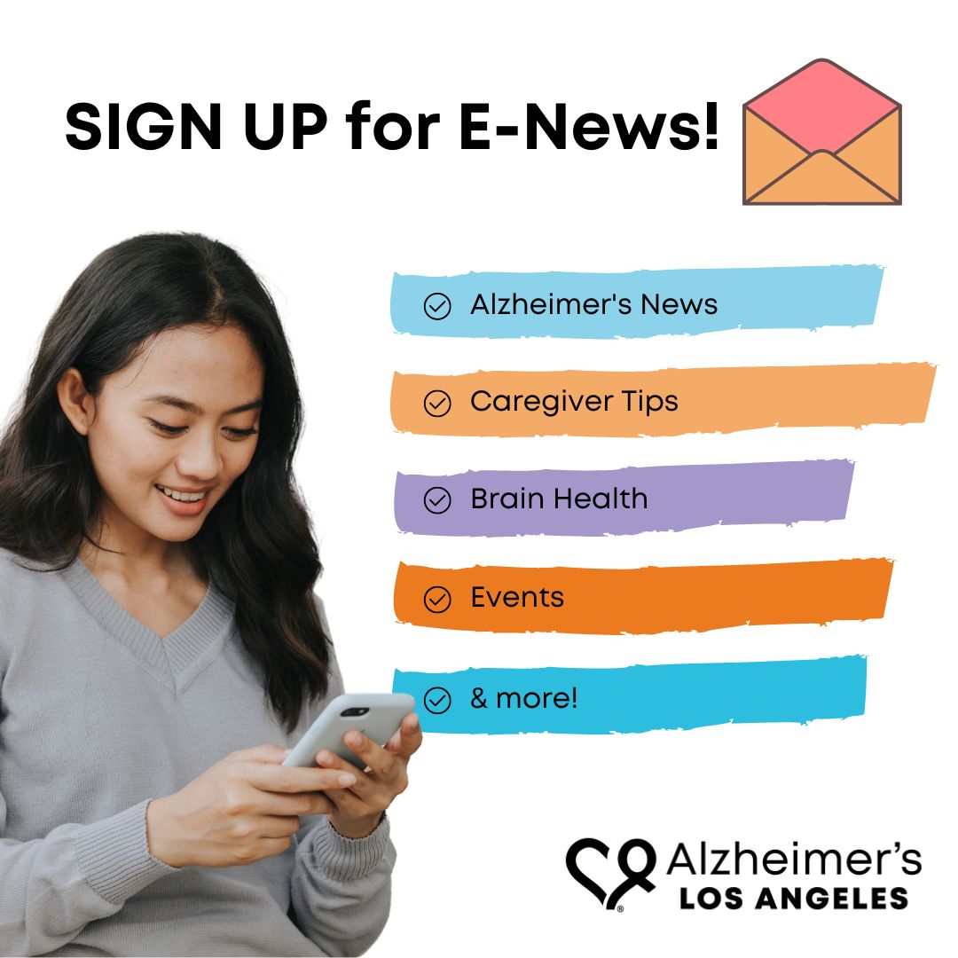 Stay up to date on Alzheimer’s, dementia & brain health news AND the free support & services we offer to all those affected. SIGN UP: alzheimersla.org/sign-up/