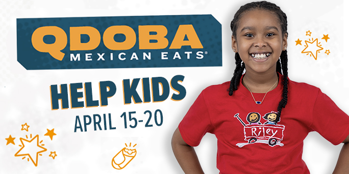 What’s for dinner? Use the code QDOBAGIVES online or mention Riley in a participating @QDOBA store this week to benefit Riley! ow.ly/Czay50Rjpb7