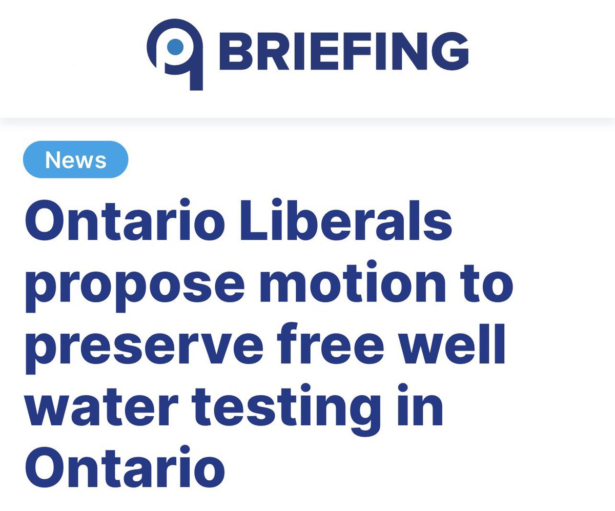 BonnieCrombie's tweet photo. The Walkerton water crisis showed us just how important it is to protect Ontario’s water supply. 

Yet today, the Ford Conservatives denied a motion calling on the government to preserve free well water testing at local public health labs.

Doug Ford must reverse course. #onpoli https://t.co/iXuTssXrno