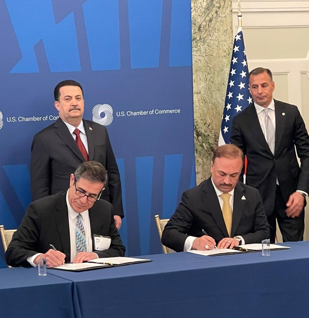 Glad to support U.S. companies’ partnerships advancing Iraq’s energy independence and security. Proud to see @GEVernova, @Honeywell, @bakerhughesco, and @KBRincorporated MOU signings with Iraq hosted by @USChamber.