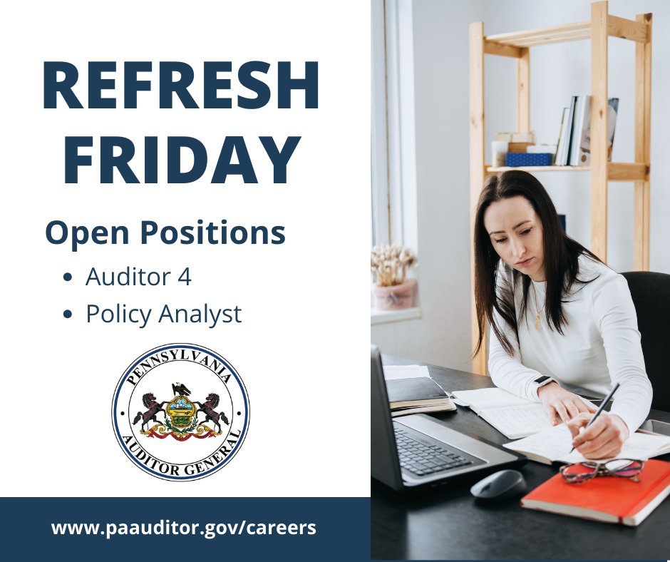 Join our team of fiscal watchdogs! Apply to the open positions before they close: paauditor.gov/careers