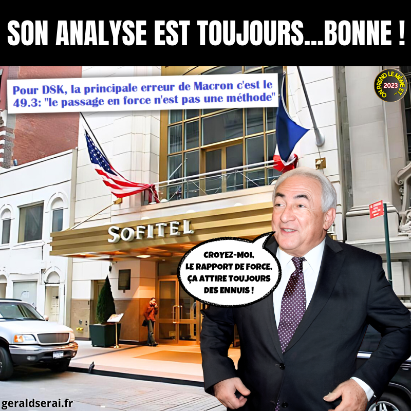 On prend le mème et on recommence !

L’actu il y a un an, c’était ça :

“De la 2806 au 49.3…”

----------
#bfn #breakingfakenews #humour  #mème #dsk #ReformeDesRetraites  #quaranteneuftrois #rapportdeforce #sofitel #newyork

Suivez-moi ! 😜