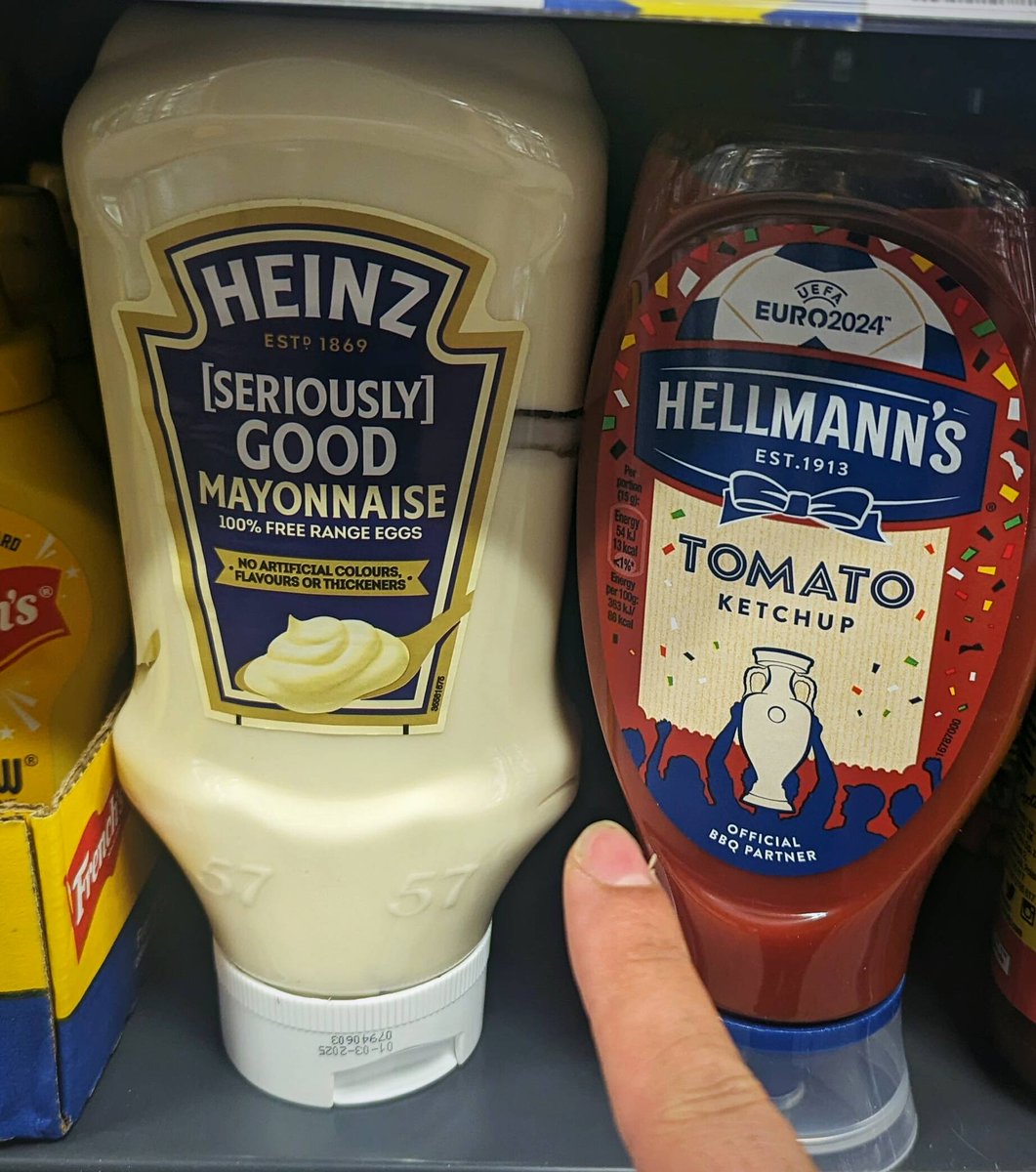 I'm finding this very confusing.. @HeinzUK Mayonnaise and @Hellmanns Ketchup Is Colman's going to start making Reggae Reggae sauce, soon?