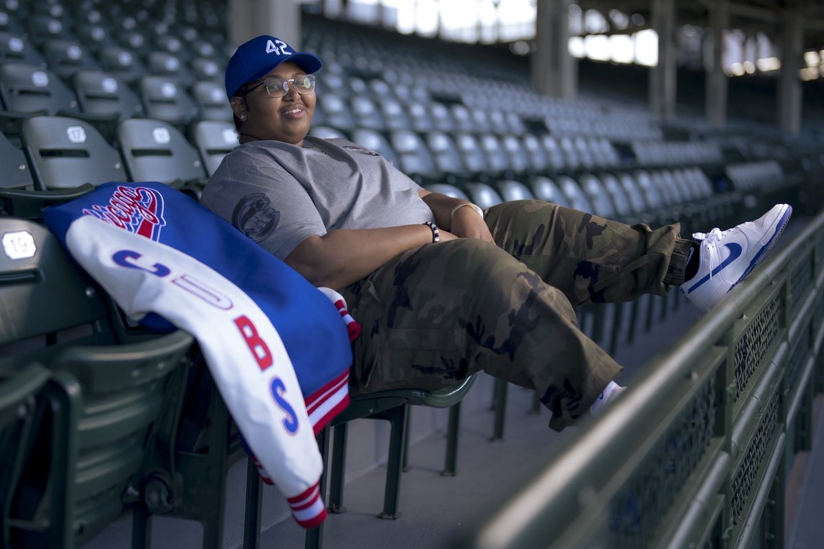 Cubs's tweet image. New merch just dropped 🔥

We've partnered with Pro Standard, a Black-owned luxury sportswear brand to release a limited-edition line for our Jackie Robinson Night celebration! Supplies are limited so head to the #Cubs Team Store at Gallagher Way to secure your bag! #Jackie42