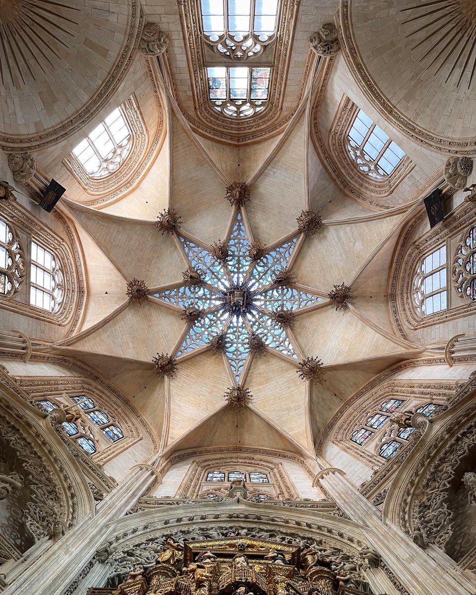 Looking up from the late 15th century Chapel of the Constables, Burgos Cathedral: