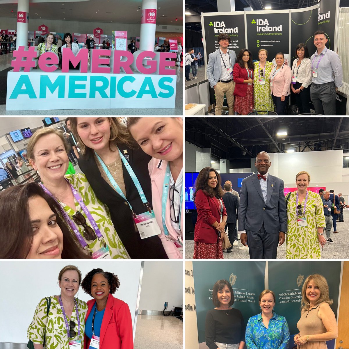 CG Sarah Kavanagh joined colleagues from @IDAIRELAND Ireland at @eMergeAmericas in @MiamiBeachNews today to highlight Ireland’s incredible offering to tech companies. It was super to introduce colleagues from #TeamIreland to some key Miami partners. ☘️🇮🇪🤝