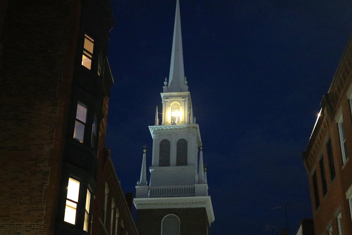 On this night in 1775, two men climbed Old North Church's steeple. They held two lanterns as a signal from Paul Revere that British troops were heading to Concord by way of the Charles River.

Their famous “one if by land, two if by sea” warning ignited the American Revolution.