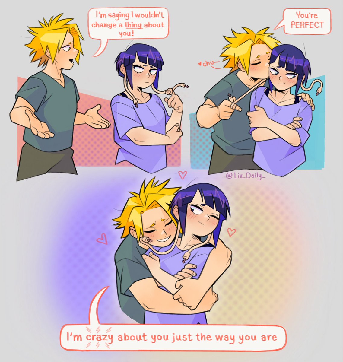 Some people were speculating how the fallout over the silly t-shirt Kaminari got Jirou would go down… Spoiler alert: involves lots of healthy communication and loving affirmations 🤭😘