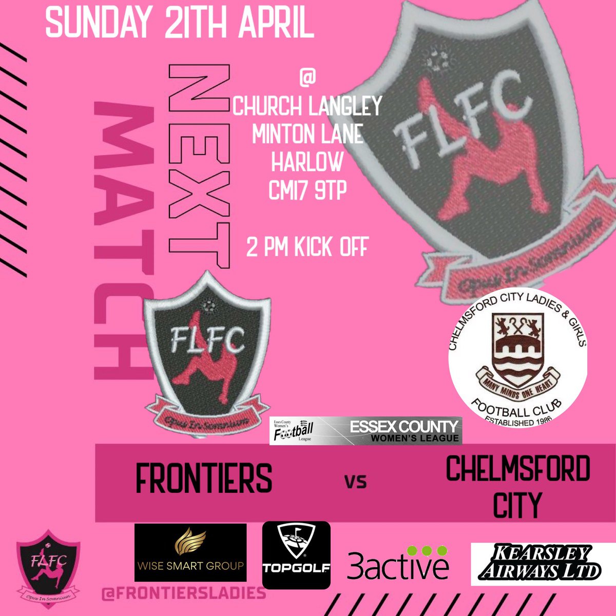 Sunday we have a top of the table clash with league leaders @ClaretsWomen 👊🏻🩷🖤