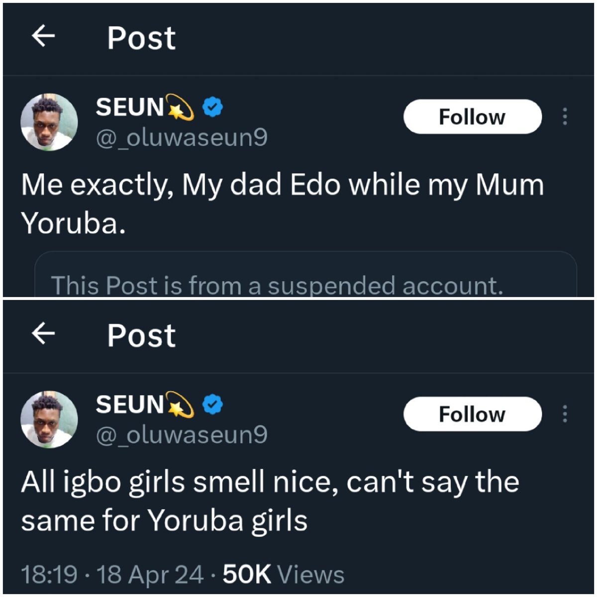 Your mother must be ashame of how you think of her and her ethnicity,
Why not tell the whole world your mother stiñks ?
Well we see how Edo men treat their women across Europe..pathetic