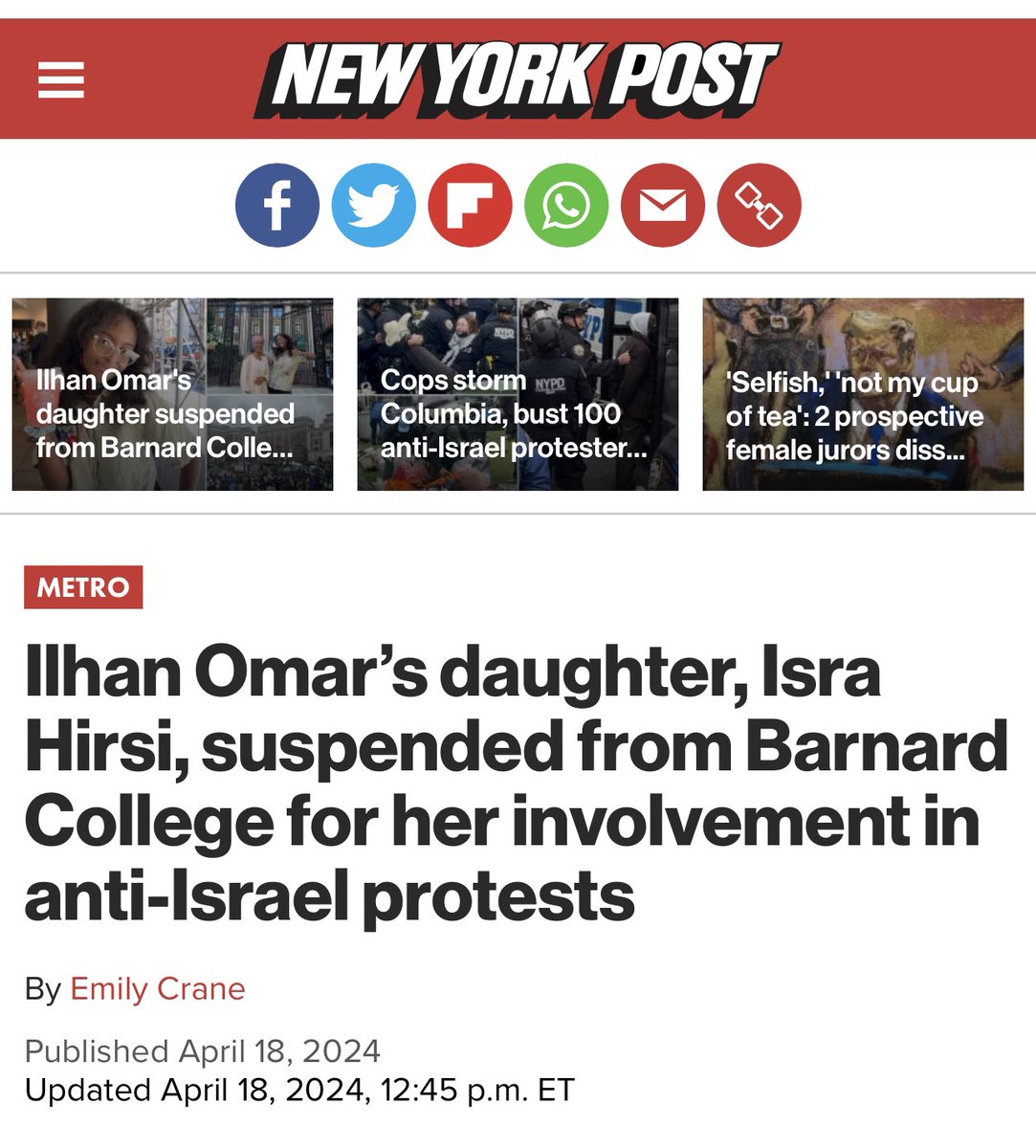 Why was Ilhan Omar allowed to participate in the Columbia Congressional Hearing on Antisemitism when her daughter was under investigation for organizing the anti-Jewish rallies that were THE SUBJECT OF THE HEARING?! #AntizionismIsAntisemitism