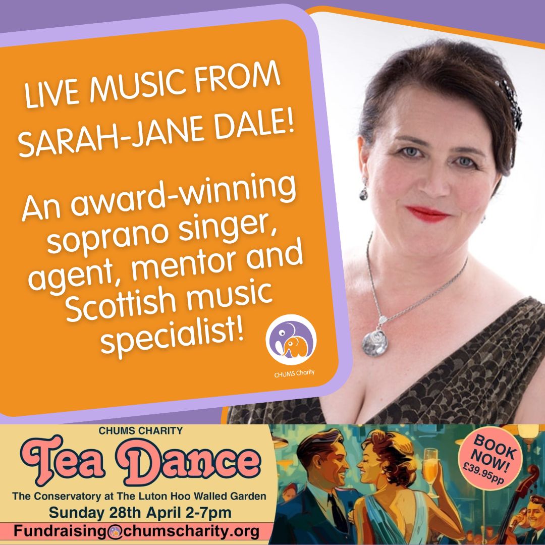 LAST CHANCE TO BOOK TICKETS! Join us for our Tea Dance on April 28th and enjoy live music from the Sarah-Jane Dale! 🎶 Email: fundraising@chumscharity.org to discuss sponsoring/book tickets. #CHUMSishope #teadance