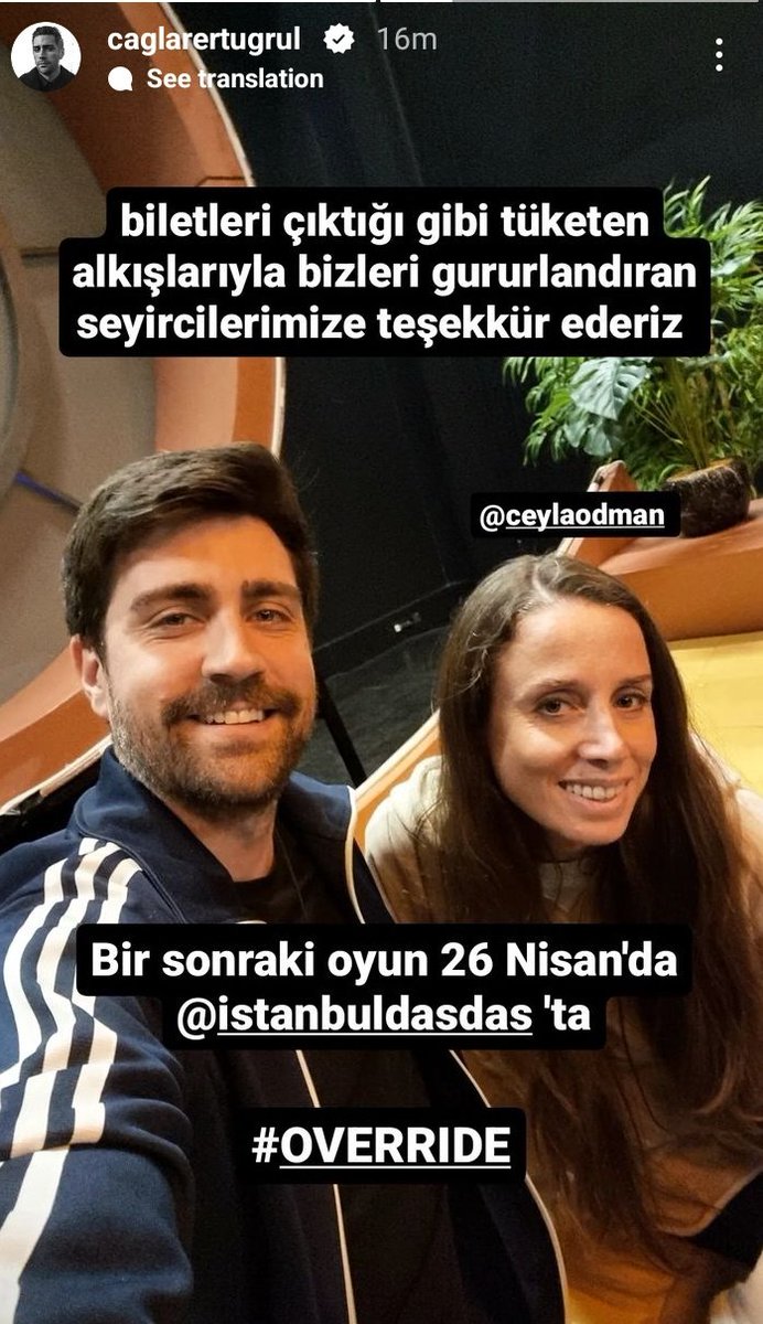 #ÇağlarErtuğrul 👏👏 #Override 🎭🎭 twitter.com/hc_off1/status…