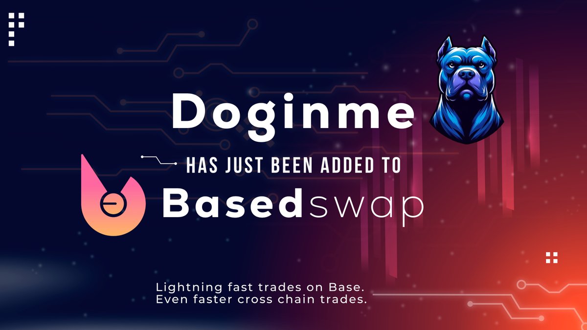 We have just whitelisted @doginmeonbase 1.) 0$ fees for swapping 2.) Logo added 3.) Pinned for quick trading