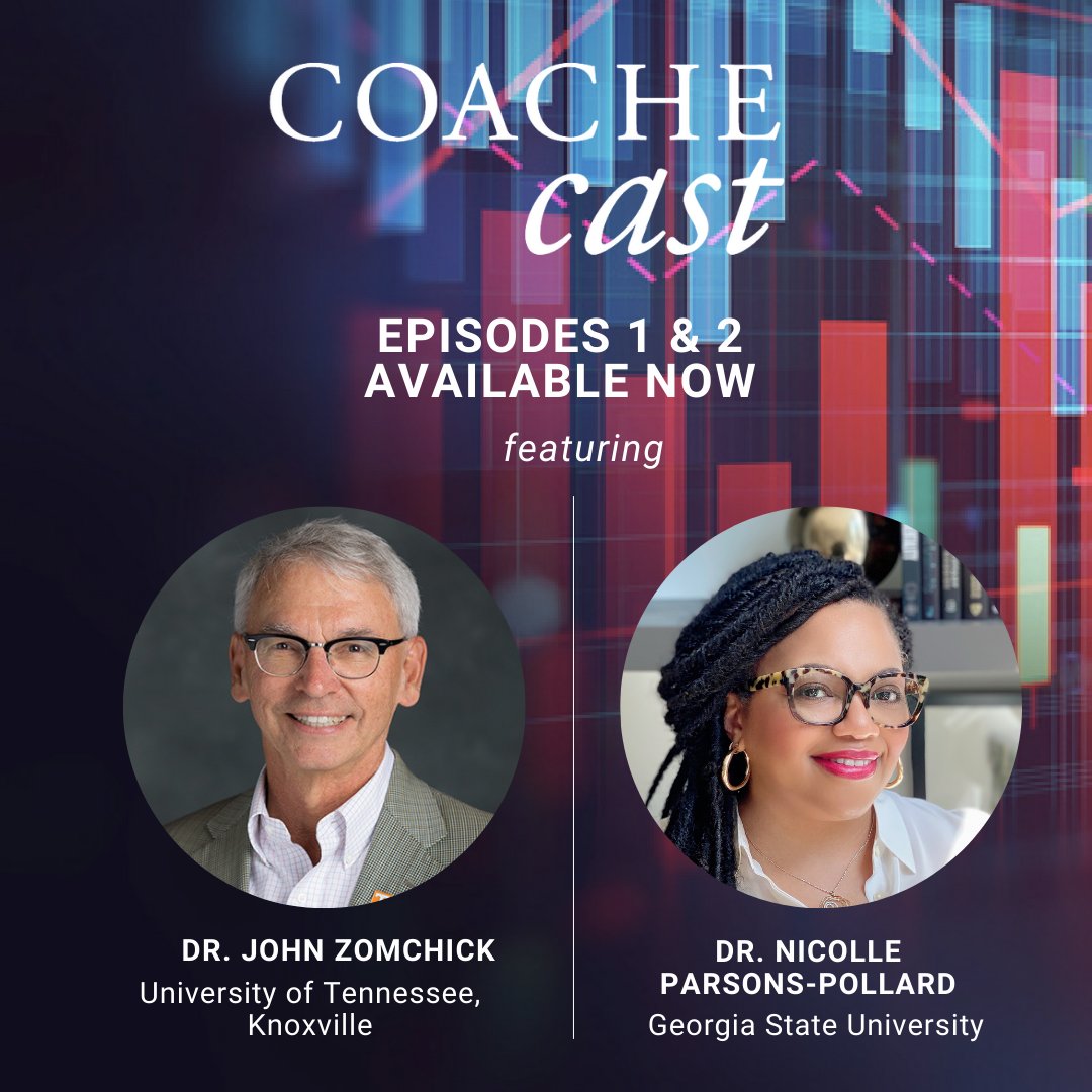 COACHE Project (@coacheproject) on Twitter photo Have you listened yet? COACHECast episodes 1 & 2 are out now. John Zomchick, Provost <a href="/UTKnoxville/">UT Knoxville</a> & Nicolle Parsons-Pollard, Provost <a href="/GeorgiaStateU/">Georgia State University</a> share insights, reflections & learnings with this season's host, Dr. Pat Farrell. New episodes each month. coache.gse.harvard.edu/coachecast Have you listened yet? COACHECast episodes 1 & 2 are out now. John Zomchick, Provost <a href="/UTKnoxville/">UT Knoxville</a> & Nicolle Parsons-Pollard, Provost <a href="/GeorgiaStateU/">Georgia State University</a> share insights, reflections & learnings with this season's host, Dr. Pat Farrell. New episodes each month. coache.gse.harvard.edu/coachecast