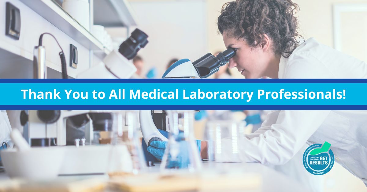 In observance of Medical Laboratory Professionals Week, we take a moment to recognize the vital role you play in health care & patient advocacy.

This week we celebrate you.

#MedicalLaboratoryProfessionalsWeek #LabWeek #ASCPLabWeek24 #pathology #BehindEveryPatient #Gratitude