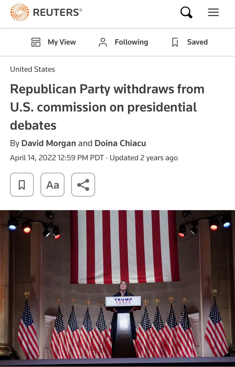 bentichy's tweet photo. @GOP @LaraLeaTrump Uh, sweetie….didn’t the disgraced former President insist the RNC pull from debates after his wittle feelings got hurt in 2020 😏 https://t.co/AtDLkAYU20