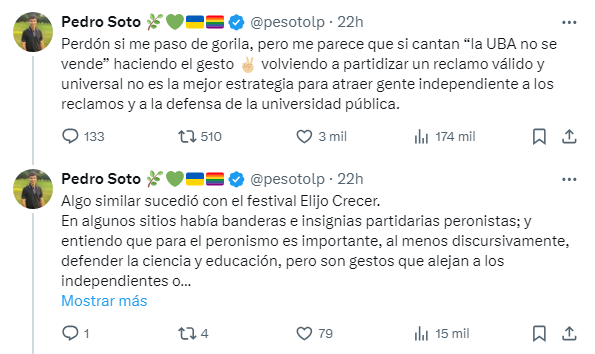 jm5411's tweet photo. Los problemas sociales se solucionan con más política. Hacé tu gesto, llevá tus banderas. La propuesta no puede ser que el peronismo se esconda para no ofender o para que otros participen de las marchas sin quedar pegados. No nos culpes de tu apatía. ✌️ https://t.co/zqRKYBmyXB
