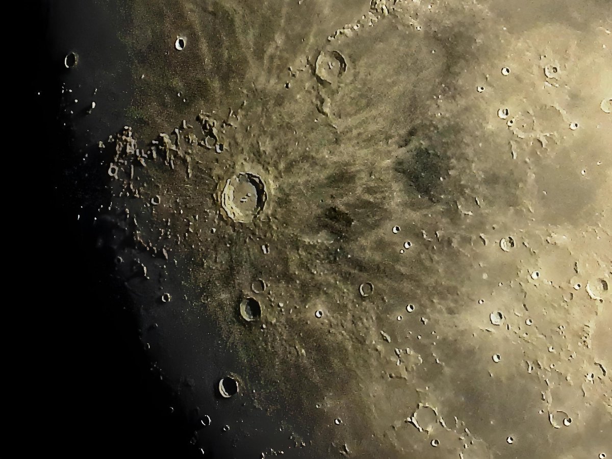 #Moon der Goldene Henkel kommt! Hoffentlich kommen keine Wolken! #Copernicus fiel mir heute auf und #Eratosthenes mit signifikanten Elementen!😎@MoonHourSocial