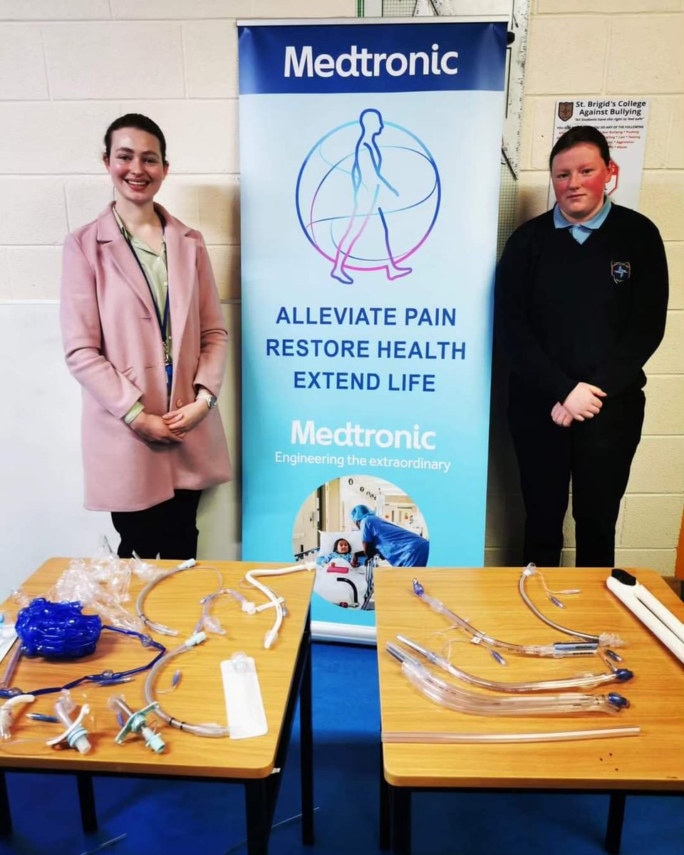 stbrigids_LR's tweet photo. Today our students engaged in an interactive workshop with @MedtronicIrl Athlone. It included demonstrations in the use of  medical devices. The varied careers that can be pursued were outlined by the guest speakers. Thanks to Monica, Lorcan and Niamh for a great event. 💉🩻👩‍⚕️🏥 https://t.co/d7aesAd41A