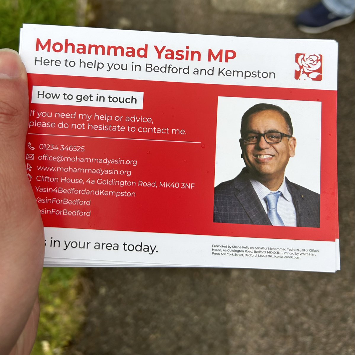 So much recognition on the doorstep in Bedford today for all the hard work @YasinForBedford is doing in helping local residents. Residents are sick and tired of this Tory government and want change!