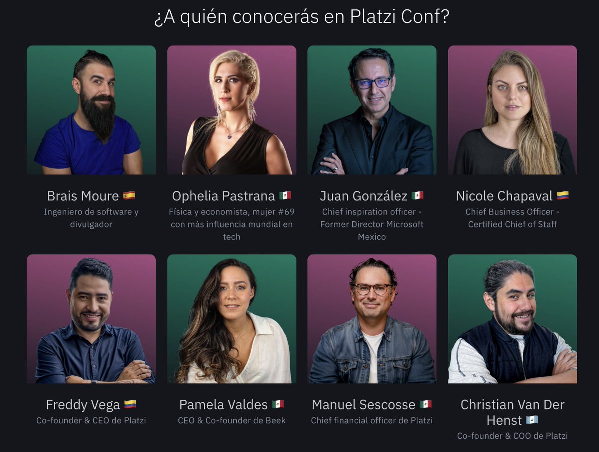 Estas son algunas de las personas expertas que veremos en Platzi Conf México 🇲🇽 Pronto les contaremos sobre nuevos y nuevas speakers ✨ Obtén tu entrada en platzi.com/conf/?utm_sour…