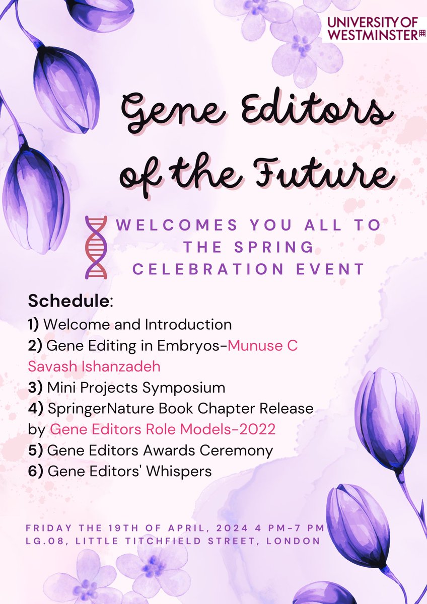 Celebrating 🎉🎉🎉 the students and their achievements @gene_editors- a largest and longest running extracurricular initiative of @LifeSciWestmin @WestminsterCETI @UoW_Genlab #CRISPR #StudentExperience  #SDG4