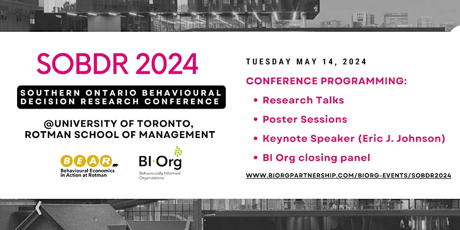 Interested in Behavioral Organizations? Be sure to attend this amazing conference. 🗓️ May 14th 📍 @rotmanschool Register here: bit.ly/3U5VG3j @UofT_BEAR