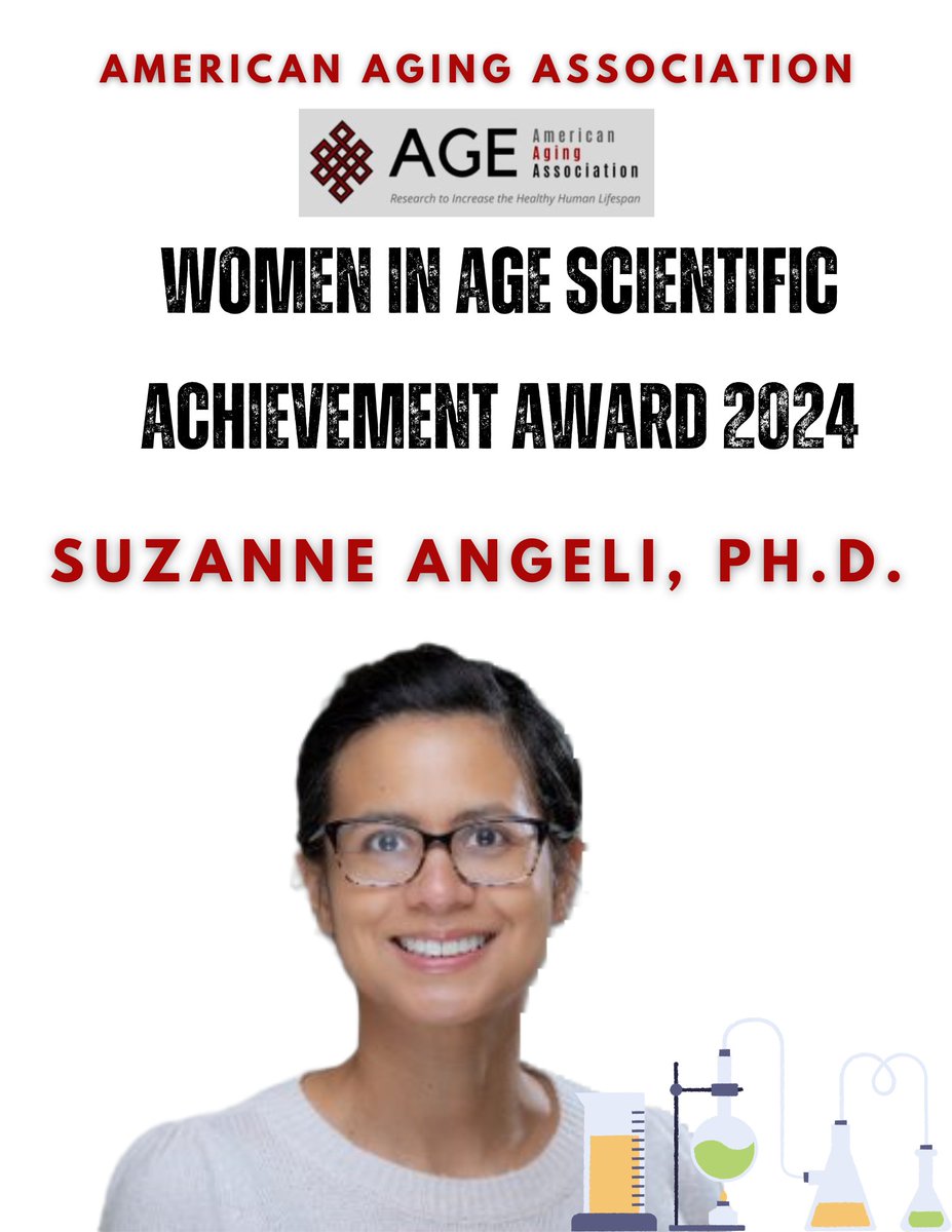 American Aging Association (@americanaging) on Twitter photo We are pleased to announce Dr. Suzanne Angeli (<a href="/SAngeli_PhD/">Angeli Lab</a>) as winner of this year's Women in AGE Scientific Achievement Award! Dr. Angeli is an Assistant Professor at <a href="/UMaine/">University of Maine</a>, whose lab focuses on #mitochondria stress response in aging. #WomeninAGE #WomeninSTEM We are pleased to announce Dr. Suzanne Angeli (<a href="/SAngeli_PhD/">Angeli Lab</a>) as winner of this year's Women in AGE Scientific Achievement Award! Dr. Angeli is an Assistant Professor at <a href="/UMaine/">University of Maine</a>, whose lab focuses on #mitochondria stress response in aging. #WomeninAGE #WomeninSTEM