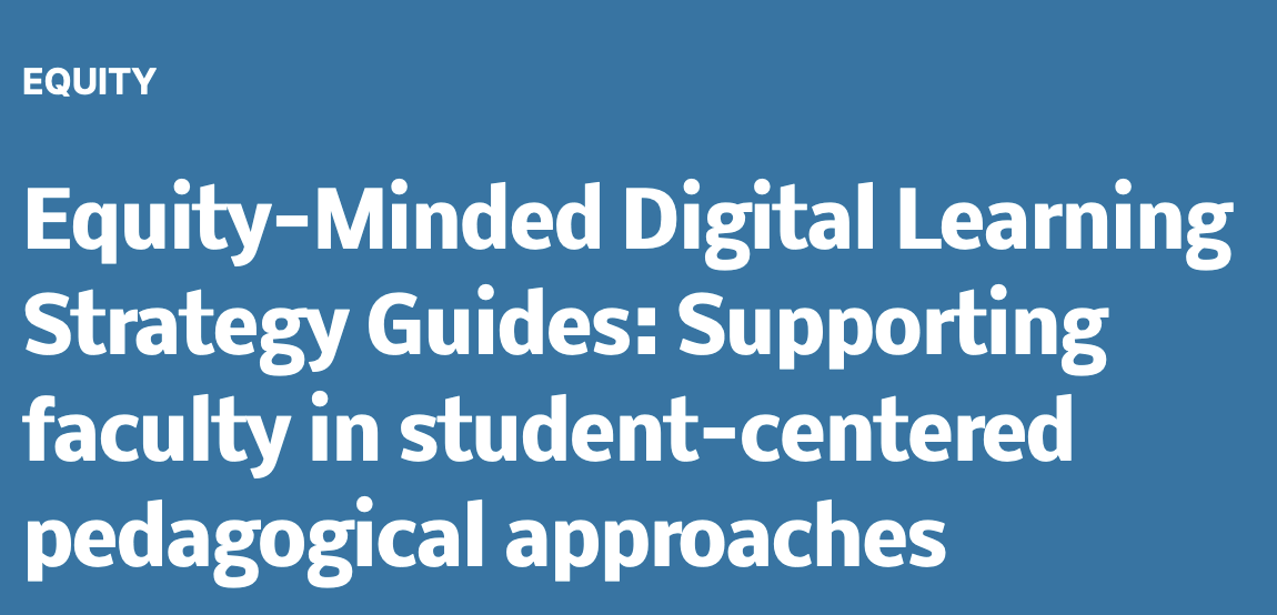 In partnership with @EveryLearnerNet, ATD has developed a set of guides to promote equity in digital learning. Learn how to enhance teaching and learning practices with a focus on inclusivity, cultural responsiveness, and student-centered approaches: achievingthedream.org/equity-minded-…