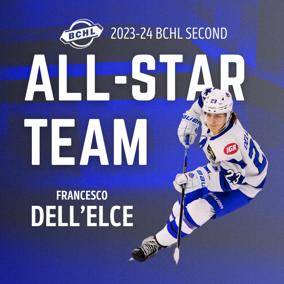 Defenceman Francesco Dell'Elce has been named to the @BCHockeyLeague Second All-Star Team.