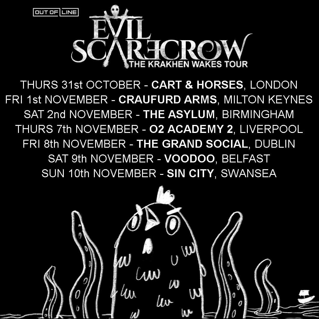 We’re back on the road in October/November, links to buy tickets here: linktr.ee/evilscarecrow