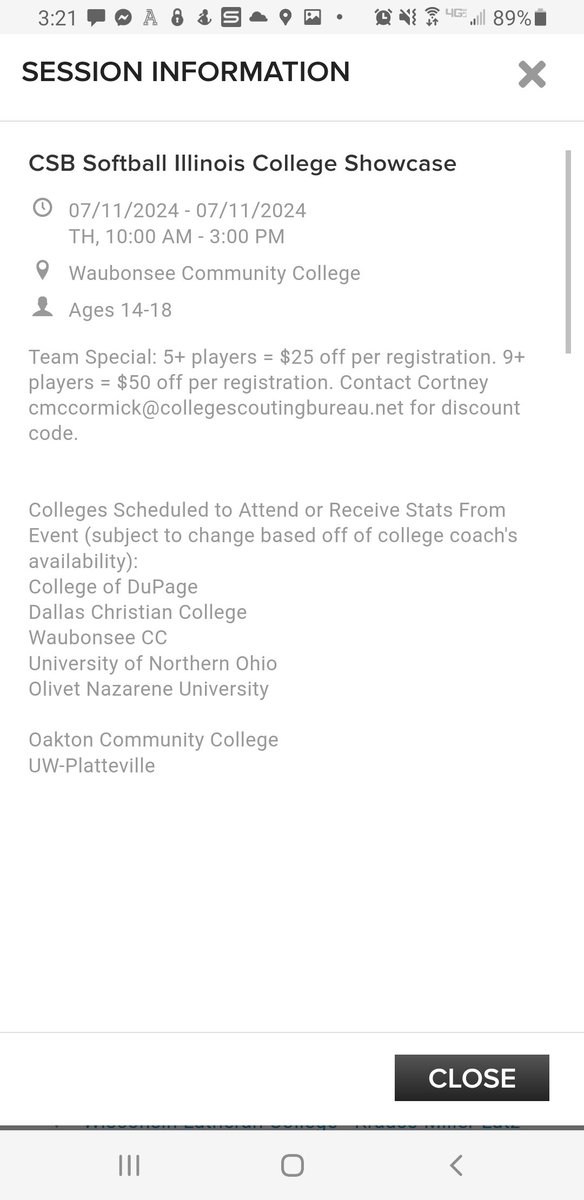 We're happy to be hosting the College Scouting Bureau's Illinois Softball exposure day this July 11th. Their registration link and list of coaches participating are below. @WaubonseeChiefs @WCCchiefsSB campscui.active.com/orgs/CSB?orgli…