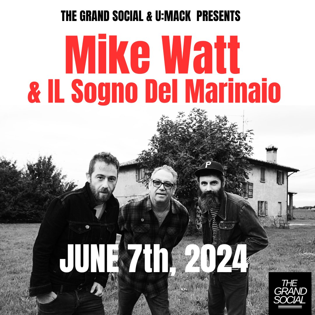 Legendary Bass Player Mike Watt (Minutemen / Firehose/ Stooges and so much, plays The Grand Social- June 7th with his band Il Sogno Del Marinaio. Tickets @www.thegrandsocial.ie w/ @umackDublin