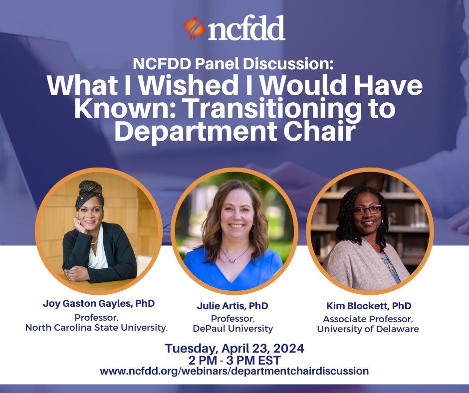 If you’re the slightest bit interested in becoming DH or already in the role join us for this conversation on 4/23 @ 2 p.m. EDT. My academic buddies &amp; I discuss what we wish we had known 👀 &amp; how we take care of ourselves while serving in this role.  

Please share 🙏🏾💫