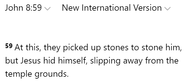 You already believe Jesus cowardly ran away from the Jews when they picked up stones to stone him.

You are the ones who insult Jesus, not us Muslims

GOD WAS SCARED FROM STONES 🤣