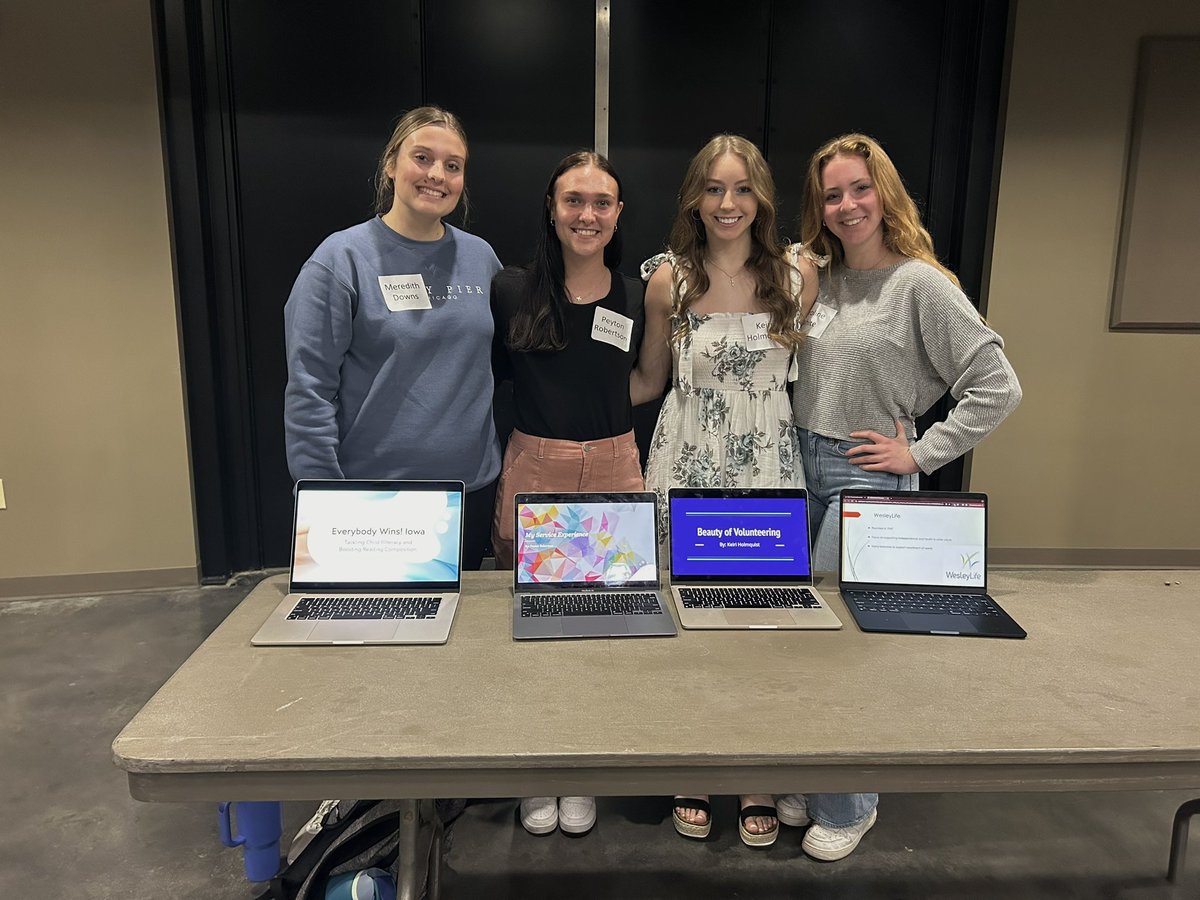 Following up Honors Convocation is our Research Symposium! 

4 of our first-years presented on behalf of Wesley Service Scholars. Congrats Meredith, Peyton, Keiri and Caroline! 

#RollStorm