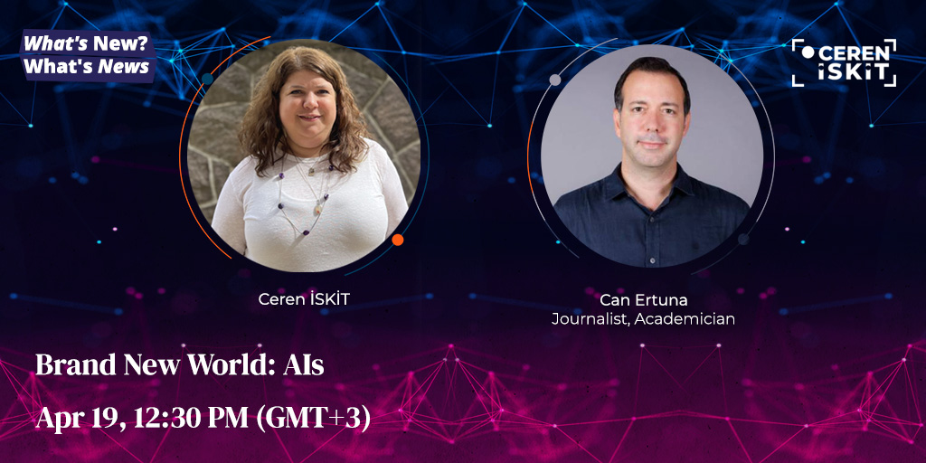 📢 Journalist & academician Can Ertuna, @canertuna, will be joining 'What's New? What's News?' for an illuminating discussion on the future of AI! Join us as we explore the implications of AI advancements. Tune in for insights on #AI, #TechTalks & more.

🗓️⏰ Apr 19, 12:30 PM…