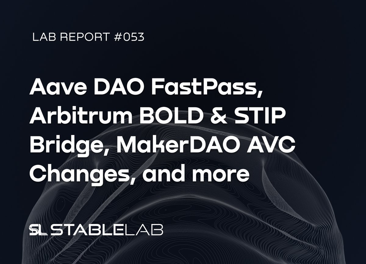 🗞️ Governance Lab Weekly Newsletter #053 Top Stories: 👻 @aave DAO proposes 'FastPass' 💙 @arbitrum DAO considers BOLD upgrade & STIP Bridge 🏦 @MakerDAO discusses governance committee restructure Our Governance Activity 📆 April 12 - April 18 | 🗳️ Total Votes: 16 Read the…