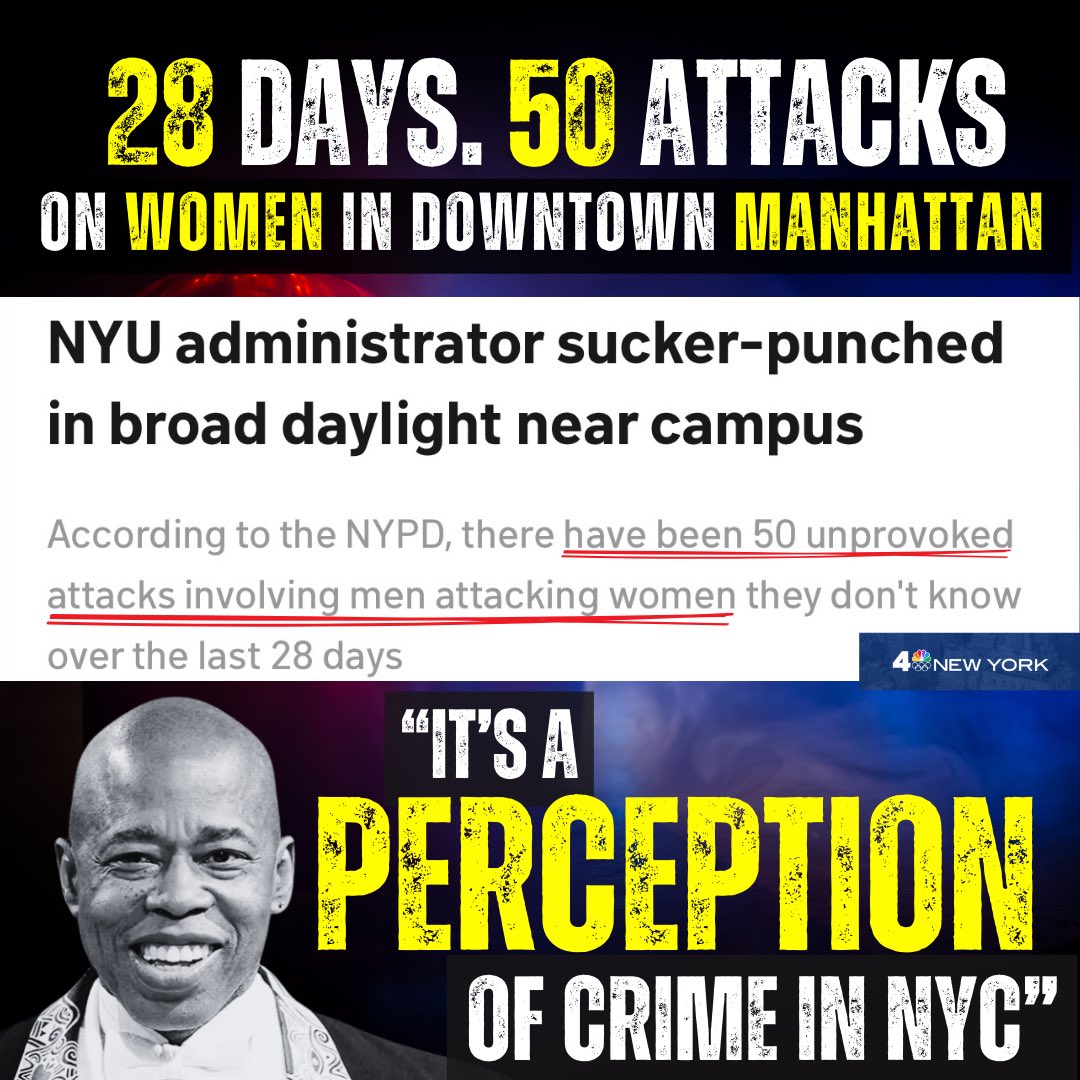 50 attacks on women in 28 days downtown. Adams, We are NOT a safer city if #NYC women cannot live and commute safely here. We need more #NYPD patrols active to keep women safe, especially homeless women who endure constant sexual abuse and violence. Stop lying about crime Adams!