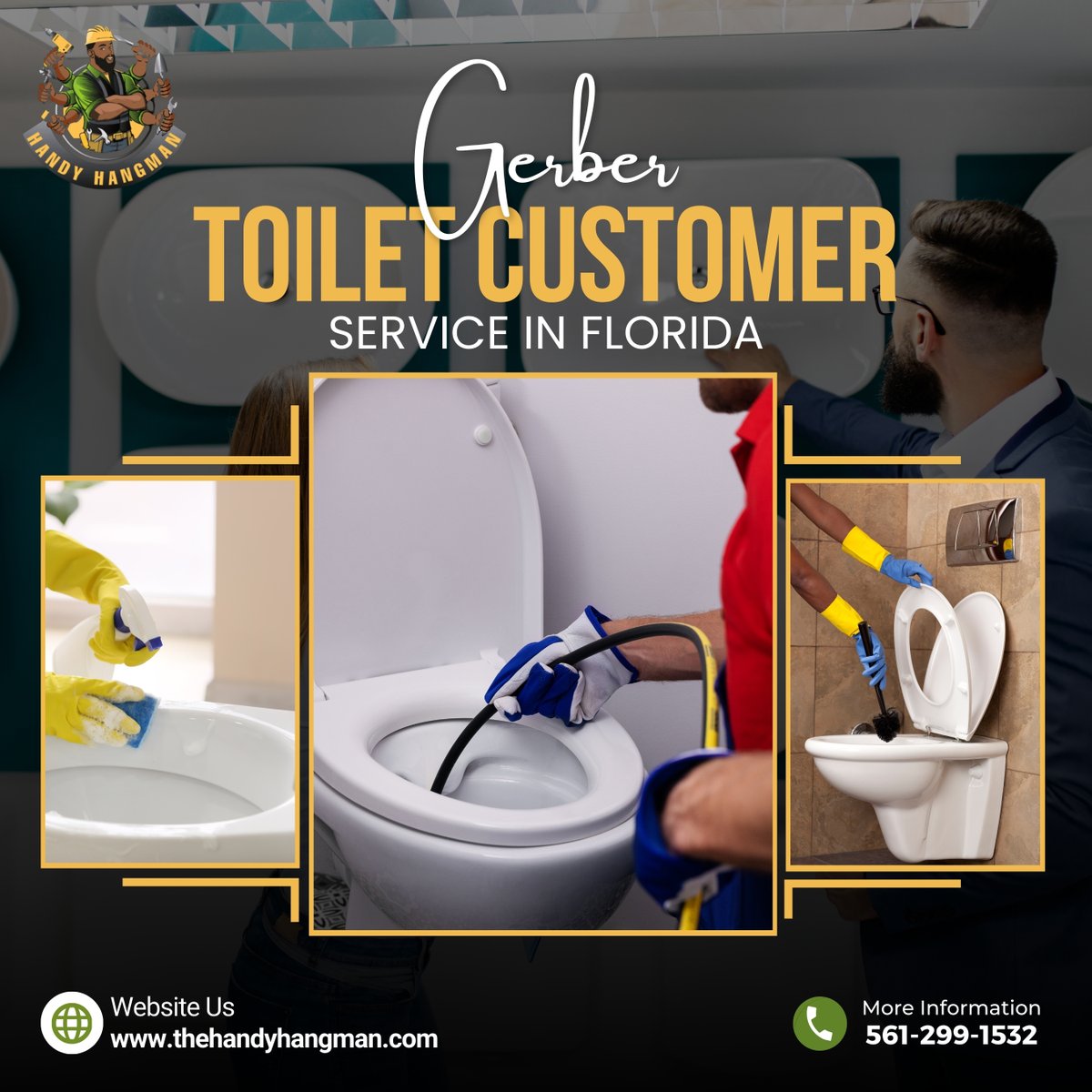Need reliable Gerber toilet customer service in Florida? Look no further than thehandyhangman! From repairs to installations, we're your trusted choice. Visit our website for details. #GerberToilet #FloridaPlumbing #CustomerService