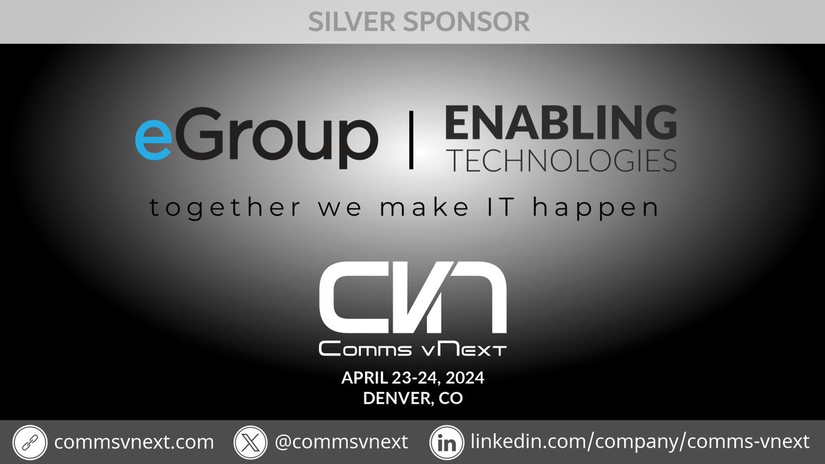 HUGE THANK YOU to @eGroup_Inc for bringing the love to the #MicrosoftTeams community as a SILVER SPONSOR of #CommsvNext!

Head on over to egroup-us.com, and check out the MANY services that this team brings to the #MSTeams space!