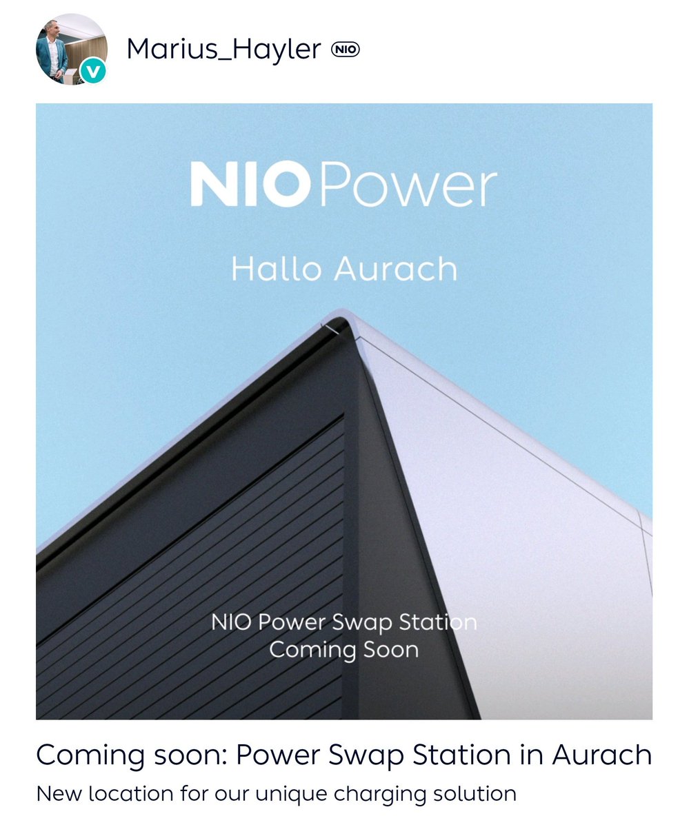 Coming Soon! Battery Swap Station in Aurach, Germany 🇩🇪 $NIO