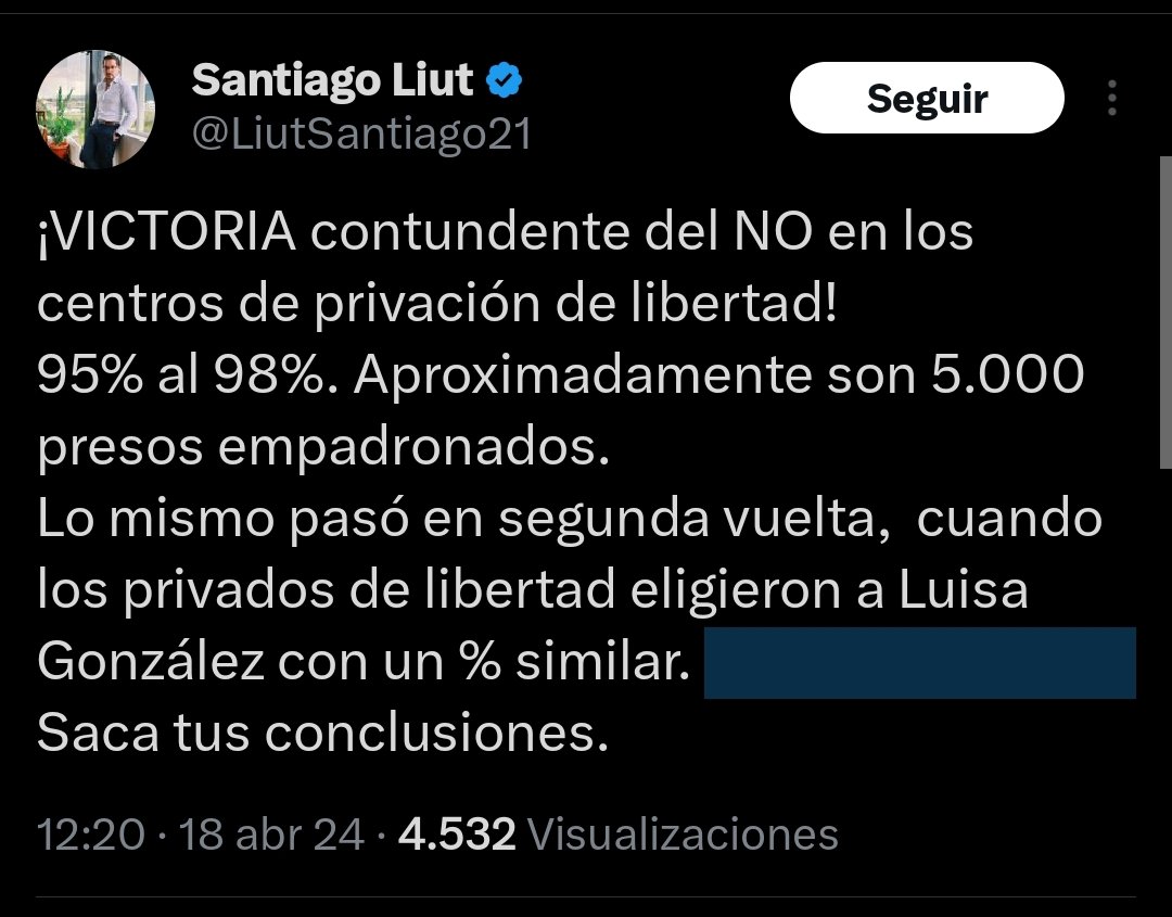 Felicitaciones a los que hacen campaña por el NO como la @CONAIE_Ecuador @RC5Oficial y todos los borregos correistas.

Ha ganado el NO contundentemente en todas las cárceles del Ecuador 🇪🇨 

Todos los delincuentes a la Victor van a ir a festejar antes que se vaya la luz 💡🕯️